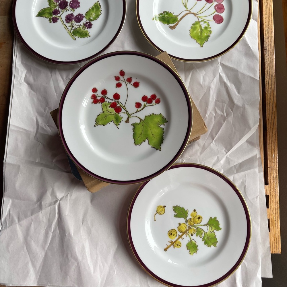 Crate&Barrel dessert plates Appetizer Party dinner hostess gift set 4